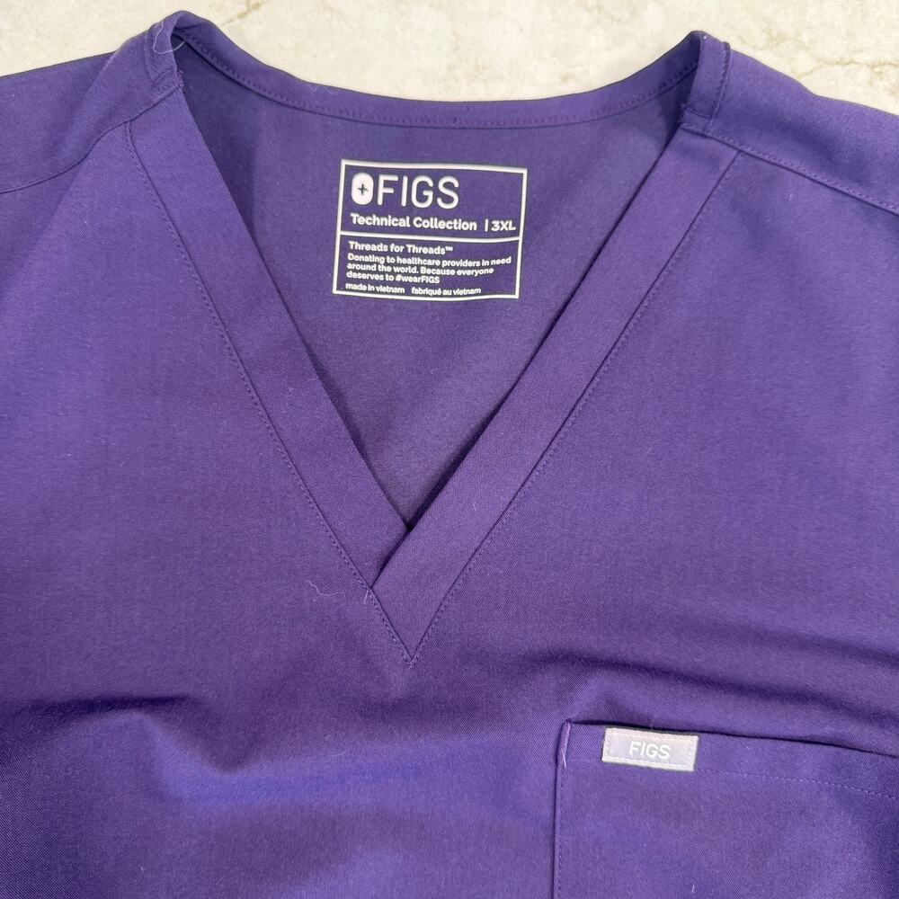 FIGS Catarina V-Neck Scrub Top Purple Jam (PO 4994) Women’s 3XL Rare LE Retired - Picture 3 of 11